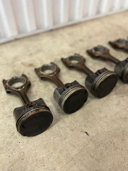 1996-1999 BMW M52 2.8L 6-Cylinder E36 E39 Piston Connecting Rod Set of 6 OEM